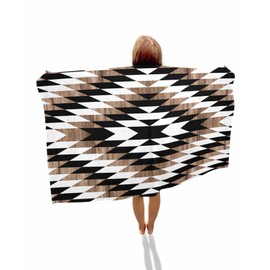 Brown Southwest Beach Towels Oversized Super Absorbent,Lightweight Bath Towel Quick Dry Sets For Bathroom/Pool/Rv Camping/Beach Play/Gym Room/Picnic Boho Aztec Morocco Farmhouse Black White 30"x60"