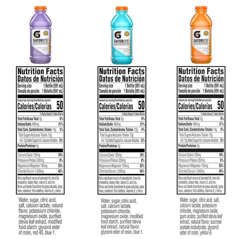 Gatorlyte Rapid Rehydration Electrolyte Drink, 3 Flavor Variety Pack 2.0,