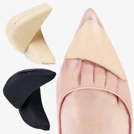 2 Pairs Skin, Black Soft Sponge Adjustable Shoe Filler Breathable Toe Filler Inserts Make Fit Foam Cushion for Women Girls High Heel Casual