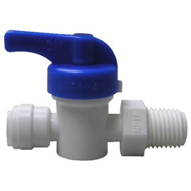 Watts Pl-3012, Lever Handle Push-Fit Quick Connect Straight Stop Valve, 1/4 In, Od x MPT, 150 PSI, CPVC Body