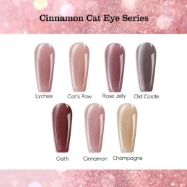 Kit 7 Esmalte Of Uñas Gel Effect Ojo De Gato 12ml+imán