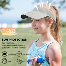 Sukeen Kids Sun Visor Hats for Girls Boys Lightweight Sport Hat UPF50+ Sun Hat Seamless Running Hats for Outdoor Activities