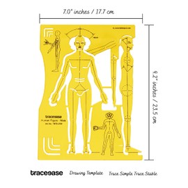 Traceease Male Human Figure Template Stencils Fashion Designer’s Drafting Tools, Male Human Figure Template