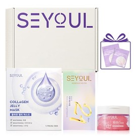 SEYOUL Kit Hidratación y Glow Diario Facial 3 Pasos, Jelly Mask Hidratante + Sérum Nocturno 21 Días + Crema de Ojos con Péptidos