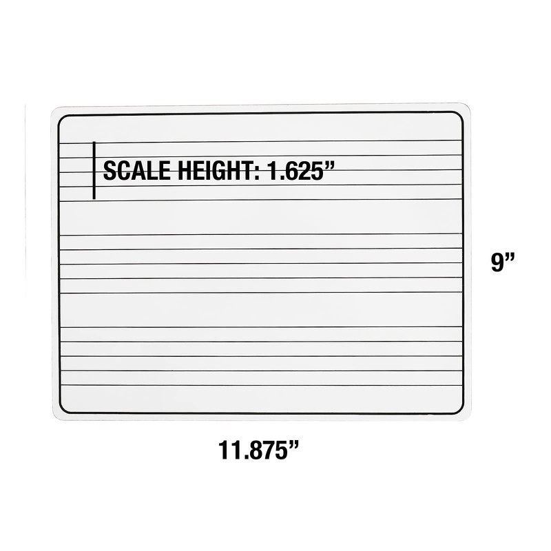 Dry Erase Music Staff White Board, Single Sided 9 x