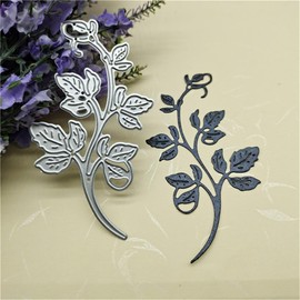 Ammsochy Cutting Dies Metal Stencils Scrapbooking Tools Flowers Lace Frame DIY Embossing Template for Paper Card Making Album Arts Crafts Supplies (A Flower Vine-8.8x5cm)