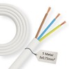 5 m Connection Cable White H03VV-F 3 x 0.75 mm²