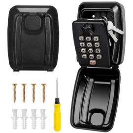 Xndryan Key Safe Wall Mounted, Police Approved Key Lock Box with Code Key Safe Outdoor Waterproof Keysafe Box for Home Garage Office Warehouse