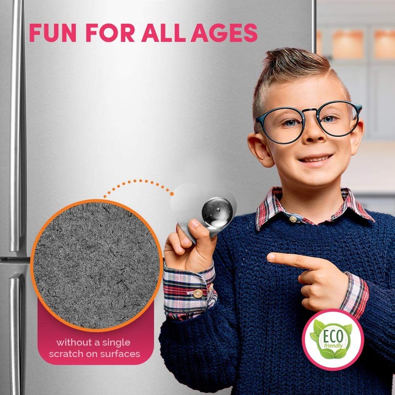 1 x Heart MDF Magnets - Artistic Clear Marble Ball