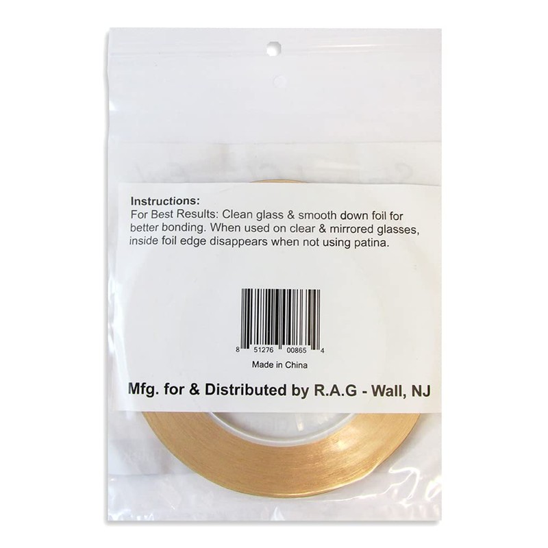 Stained Glass Foil 1/4" x 36Yds.Copper Foil Silver Back Tape