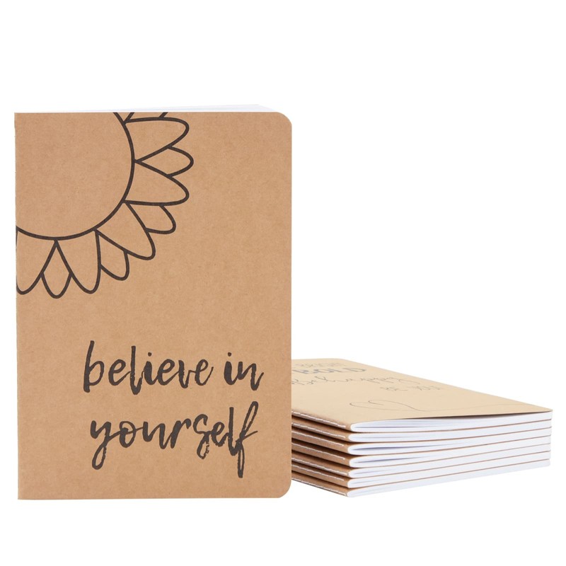 Title rework: Pack of 8 Lined Notebooks with Motivational Cover