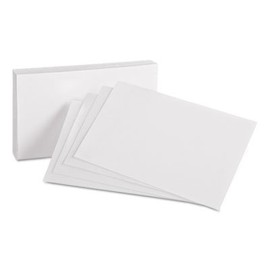 Unruled Index Cards, 4 x 6, White, 100/Pack, Sold as 1 Package