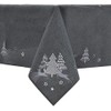 Mr Crimbo Christmas Tablecloths Napkins Dark Grey Fabric Luxury Silver