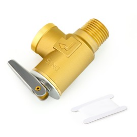 GASHER - Válvula de alivio de presión de temperatura de latón con rosca NPT de 1/2 pulgada para calentador de agua y tanques de almacenamiento de agua caliente