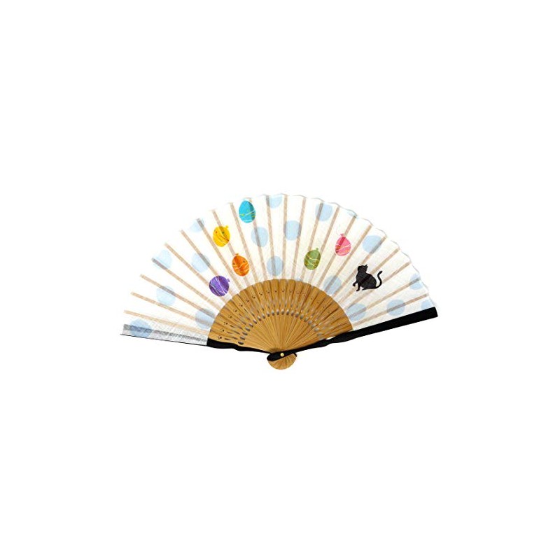 Stylish kimono Iroha Cat Play Fan, Cloth Fan,, 2642: Cat