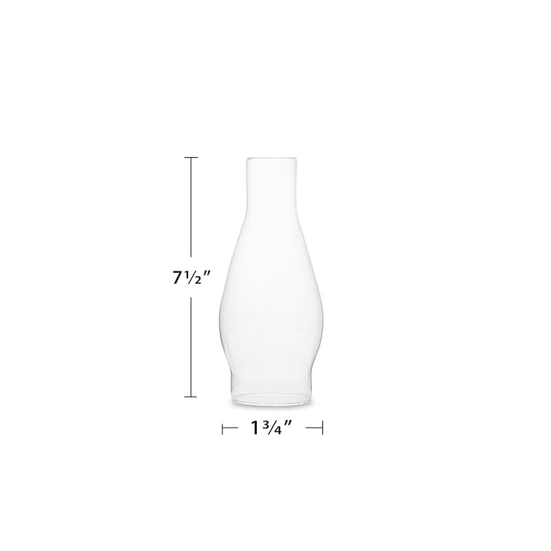 Lamplight Replacement Hurricane Oil Lamp Chimney – 7.75" Glass Chimney