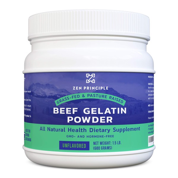 Grass-Fed Gelatin Powder, 1.5 lb. Custom Anti-Aging Protein for Healthy Hair, Skin, Joints & Nails. Paleo and Keto Friendly Cooking and Baking. Type 1 and 3 Collagen. GMO and Gluten Free. Unflavored.