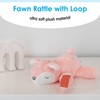 Carter's Fawn Plush Rattle with Loop Teether for Infants and