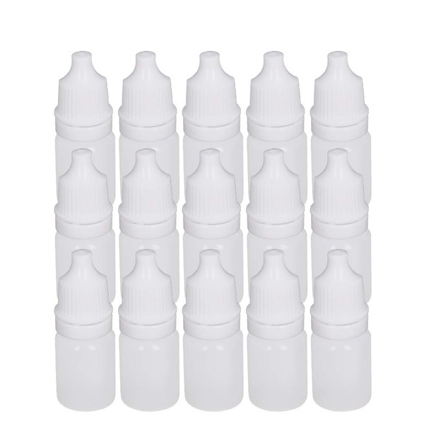 Othmro Plastic Storage Containers, Drop Bottle, Drops, Storage Containers, Airtight, 5mL, Bottle Mouth Diameter, 8.5mm, Length 38mm, Height 19.2mm, 15 Pack, White Translucent, Narrow Mouth, No Marking, No Inner Lid, Plastic Divided Bottle, Tubular Body R