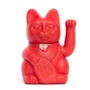Chinesische Glückskatze. Winkende Katze. Maneki Neko viel Glück. ERDBEER ROT,