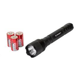 Stansport Heavy-Duty Tactical Flashlight W/Batteries - Cree T6 Bulb - 500 Lm, Black, One Size, 102-500