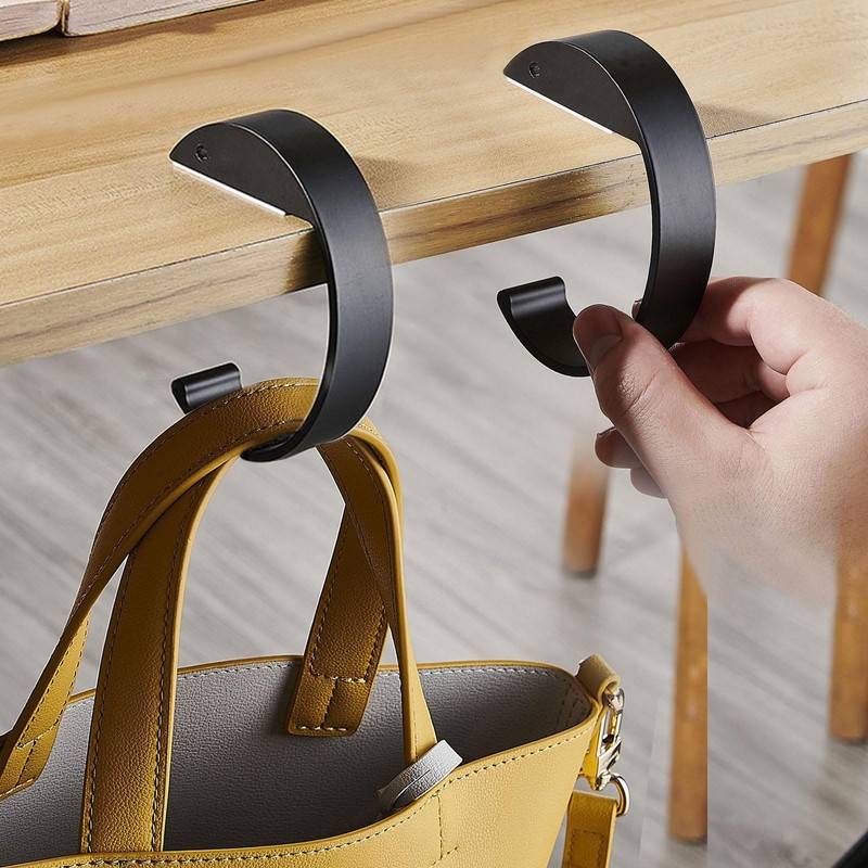 KISOY 2PCS C Shape Purse Hook for Table Handbag Hanger