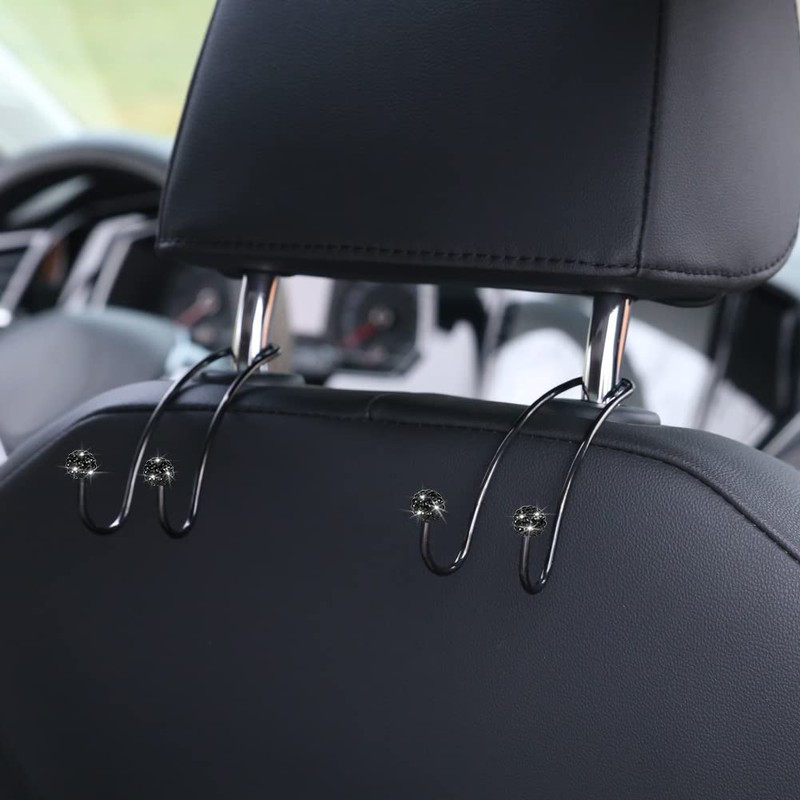 SAVORI Auto Hooks Bling Car Hangers Organizer Seat Headrest Hooks