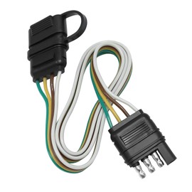 Lidscura 32" 4 Pin Flat Wire Extension Male & Female Connector with Dust Cover, 4 Way Trailer Wire Plug, for Tailgate Light Bar and Trailer Lights Insulating Housing with Dust Cover