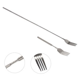 Yosoo Telescopic Fork Extendable Long Handle Fork Barbecue Toasting Dinner Fruit Dessert Long Fork Cutlery