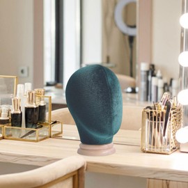 Harilla Hair Piece Display Stand Wig Display Wig Display Head Styling Display Mannequin Head Display for Salon Glasses Green