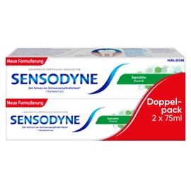 Sensodyne Sensitiv Fluorid Zahncreme, 75ml, tägliche Zahnpasta, bei schmerzempfindlichen Zähnen