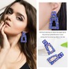Pink Clip On Earrinngs for Women Rectangle Clip-On Drop Earrings