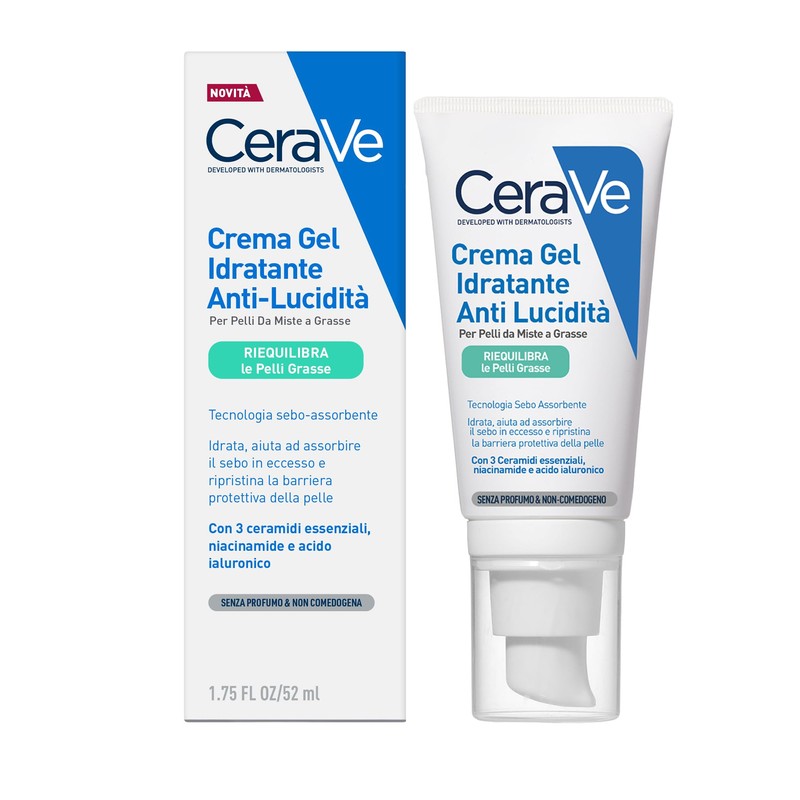 CeraVe Gel-Crema Hidratante Oil Control, Para Piel Mixta a Grasa,