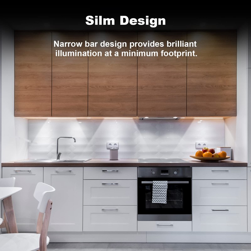 6 Pcs 12 Inch Under Cabinet Lighting Plug-in, Black Shell,