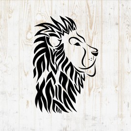 Lion Sticker - Jungle Silhouette Safari Head Pride African Animal King - Vinyl Decal for Wall Car Home Bike Bottle Phone Laptop DWSV1421