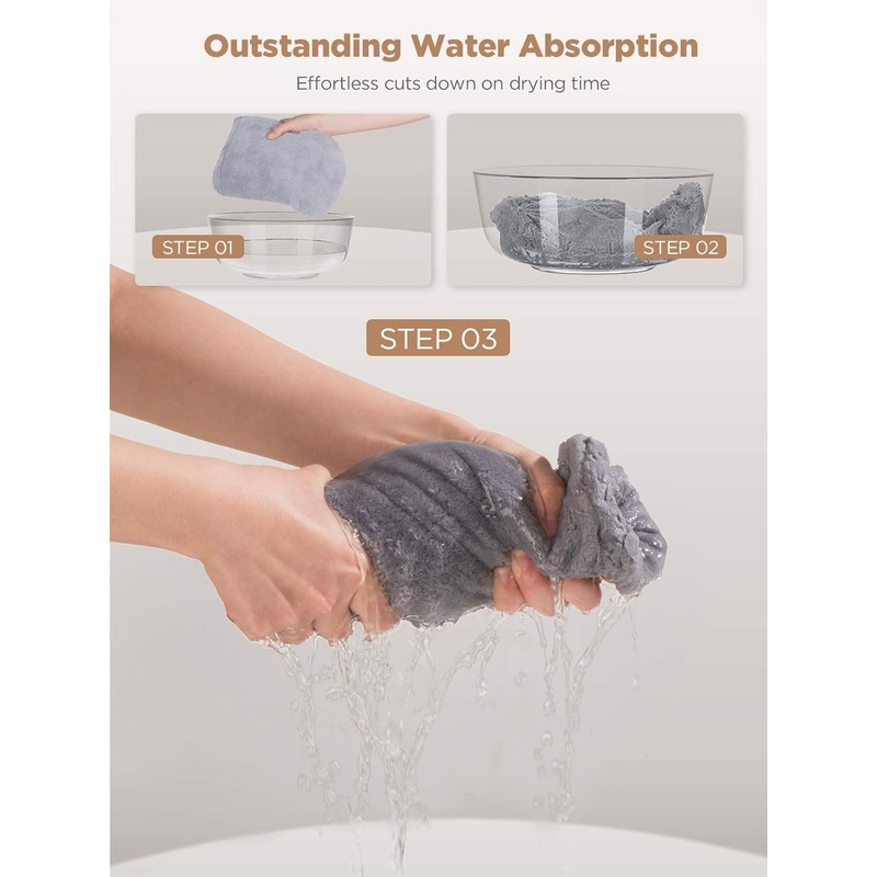 YHIXYUNAZ 3 Pack Quick-Dry Hair Towel Wrap - Super Absorbent