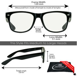 proSPORT Vintage Retro Inspired Reading Glasses +3.00 2 Pairs Black Frame Full Lens Reader for Men and Women