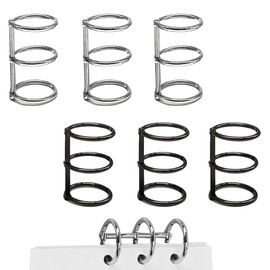 PAVIKE Loose Leaf Binder Rings, 3 Holes, Set of 6, Easy to Open and Close, Organization Ring, Book Ring, Binding Tool, File Book Making, Hole Diameter 0.8 inches (20 mm), Word Book, Document Storage,
