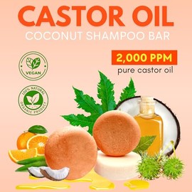 Juego de 3 barras de champú y acondicionador de aceite de ricino - Juego de 3 barras de jabón de champú sólido natural para mujeres con cabello liso y
