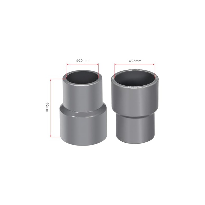 sourcing map PVC Reducing Coupling 25 mm x 20 mm