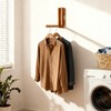 Wood Wall Mounted Clothes Drying Rack, Small Spaces Foldable Clothes