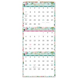 2026 Calendar - 3 Month Wall Calendar 2026 Display (Folded in a Month), Jan.2026 - Dec.2026, 11.25" x 26", 20206 Wall Calendar, 3 Month Calendar, 3 Month Vertical Calendar with Thick Paper - Floral