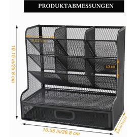 Mesh Desk Organiser Multifunctional Desktop Stationery Pen Holder Box for Home Office School Supply Storage Rack