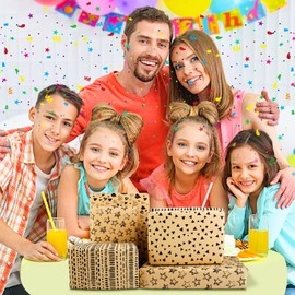 Wrapping Paper Birthday Wrapping Paper for Women Girls Men Boys Children Kraft Birthday Paper Set with Black and Brown Mixed Pattern for Gift Paper for Birthday Wedding