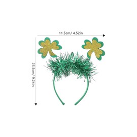 minkissy 8pcs St Patrick Headband Holiday Shamrock Headpiece Clovers Hair Accessory For Women Girls Green