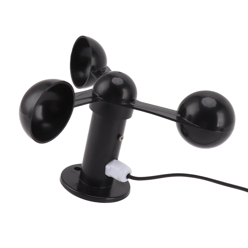Qcwwy 3-Cup Wind Sensor ABS Wind Speed Detector with 8M