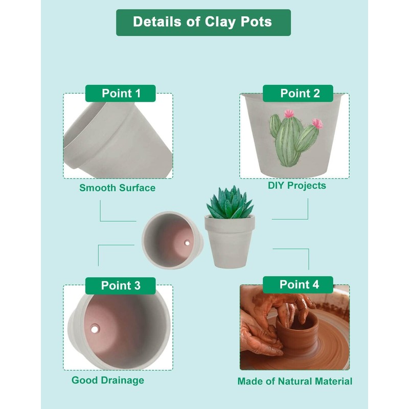 vensovo 48 Pcs 2" Tiny Terracotta & Terra Cotta Pots