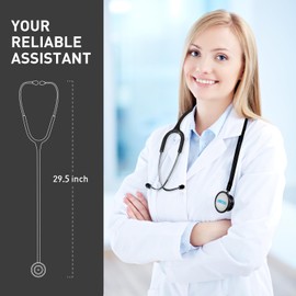 SCIAN Dual Head Stethoscope for Nurses, Doctors, Medical Students, Home Use, Classic Stainless Steel Cardiology Stethoscope with Accessories and Carry Bag, Black Tube