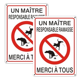 Upifen Dog Poop No Sign A Responsible Master 180mm x 250mm Metal Aluminium Reflective Coating UV Resistant