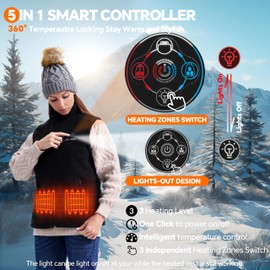 SNOW LEOPARD Women’s Heated Vest with Battery Pack Included, 7.4V 16000mAh Fleece Smart Electric Lightweight Heating Vest